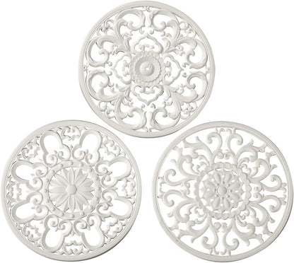 Extra Thick Silicone Trivet Mat for Hot Dishes, Hot Pots and Pans, Pot Holder, Hot Pad to Protect Your Table and Countertop, Kitchen Decor and Accessories,Black,Set of 3