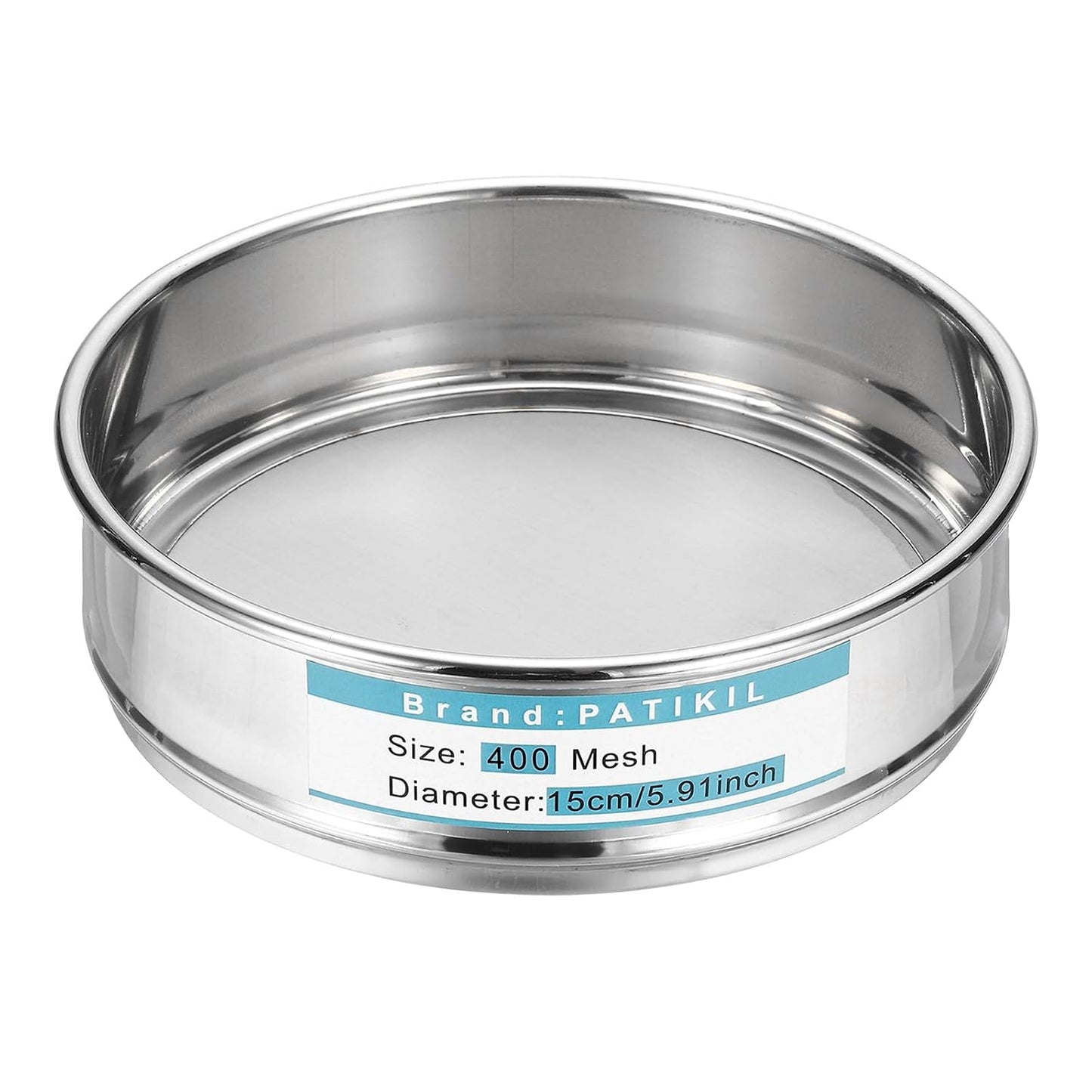220 Mesh(0.0385mm) Lab Sieve, 5.9"(15cm) Diameter Sifting Screen 304 Stainless Steel Wire Cloth Fine Mesh Sieve for Industrial Laboratory Home Soil Sifter Dry Sift Screens Hash - Colors B