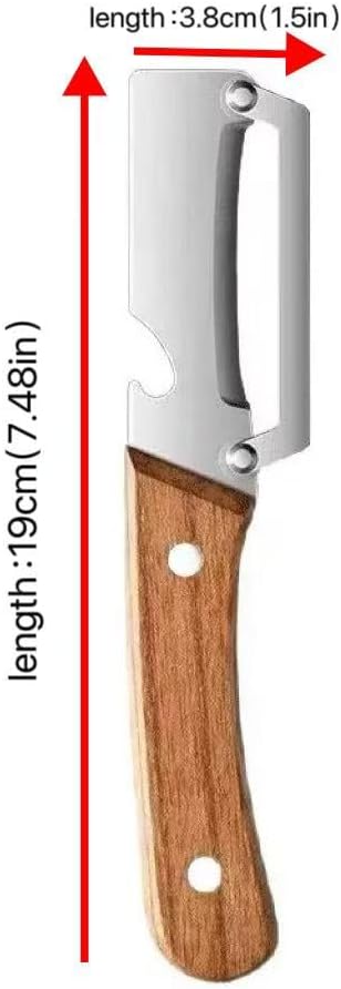 2026New Multi-function Vegetable Peeler, Kitchen Multi-function Stainless Steel Thickened Fruit Peeler Knife with Wooden Handle 2-1Suitable for Peeling Vegetable Fruits (2PCS)
