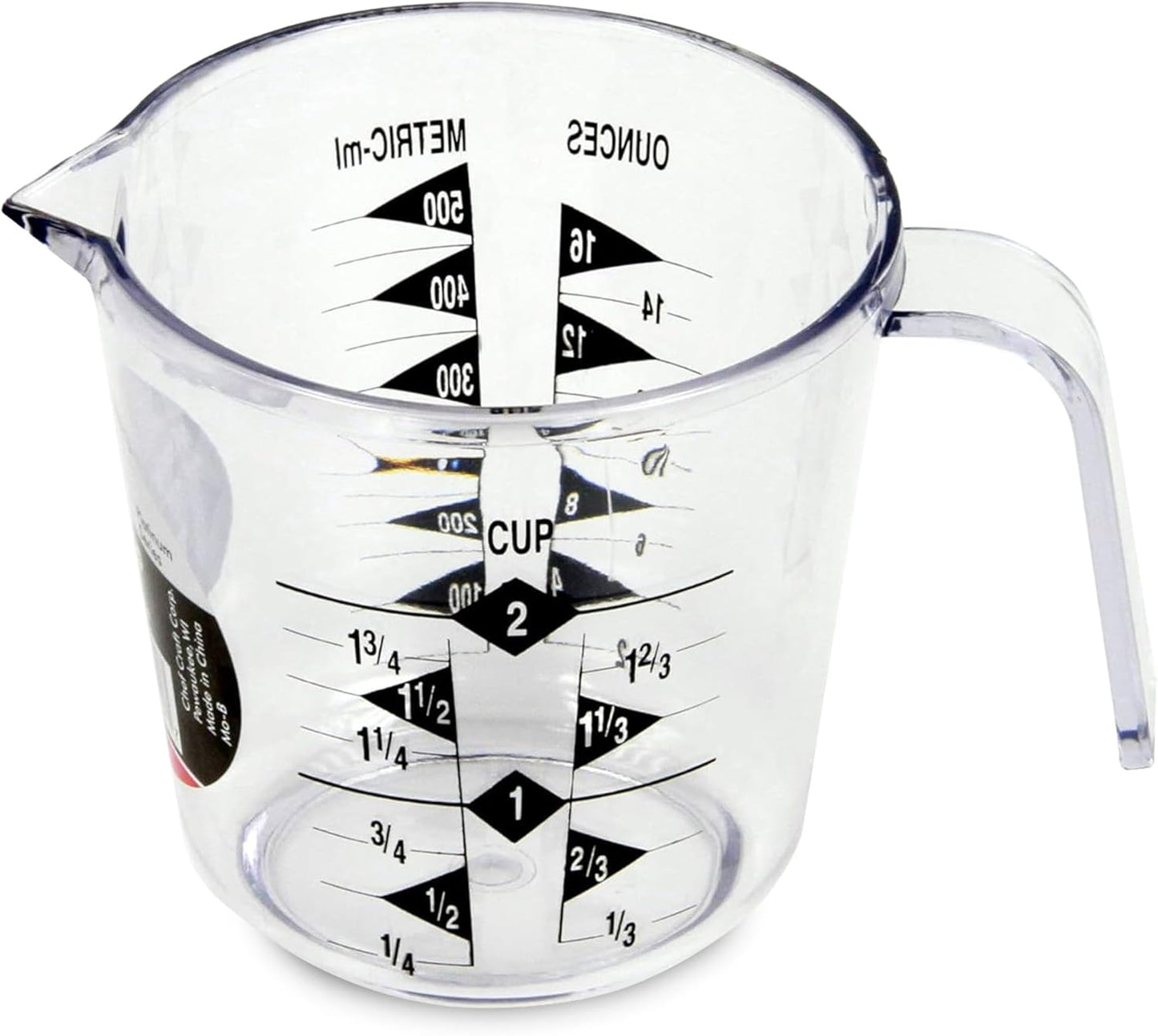 Chef Craft Select Plastic Measuring Cup, 4 Cup, Clear