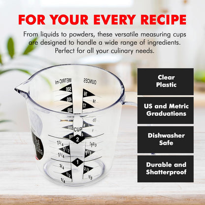 Chef Craft Select Plastic Measuring Cup, 4 Cup, Clear