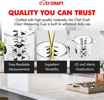 Chef Craft Select Plastic Measuring Cup, 4 Cup, Clear