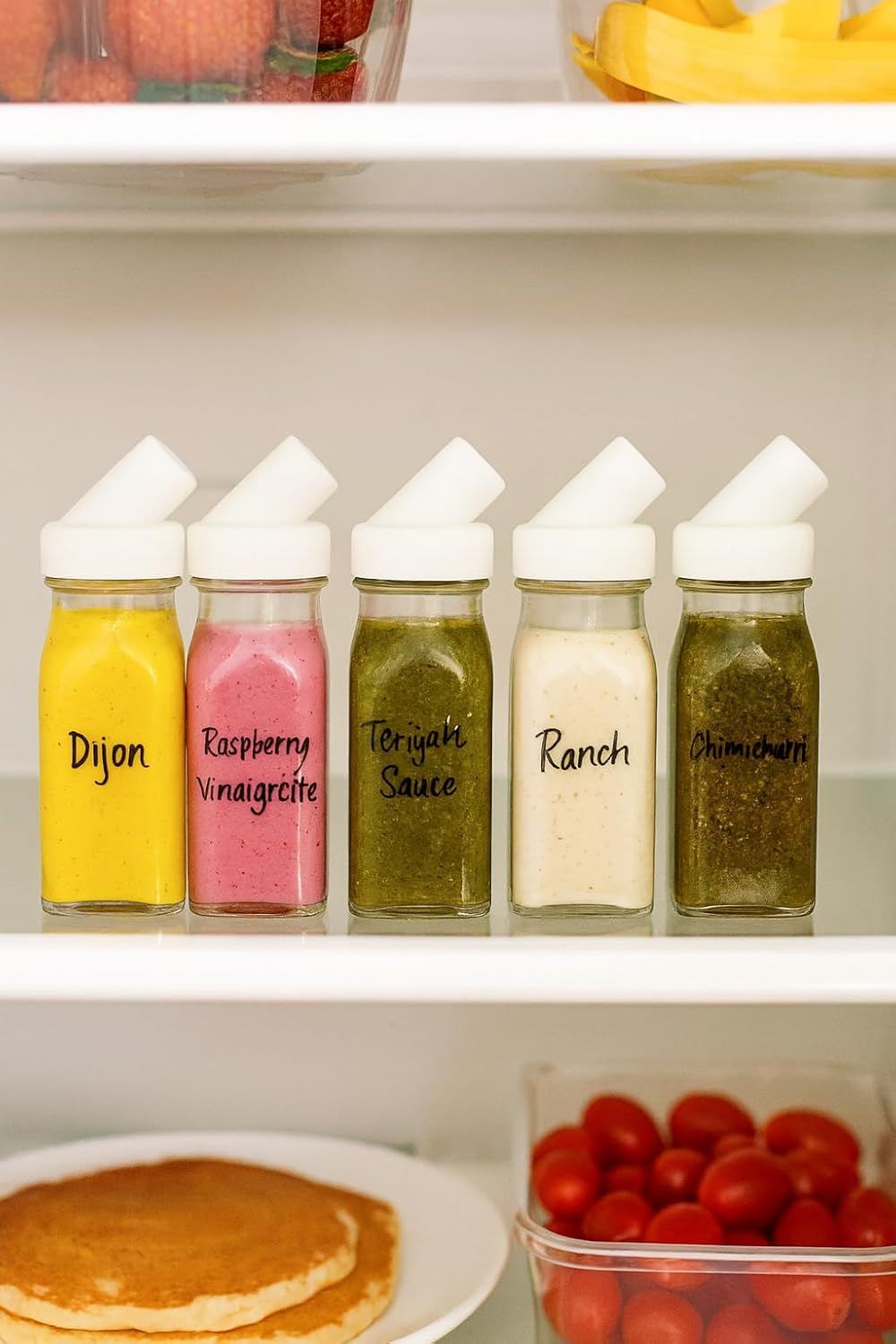 Salad Dressing Shaker Bottle - 12oz Glass Salad Dressing Dispenser Container with Silicone Pour Spout for Sauces, Ranch, and Marinades - Pack of 1