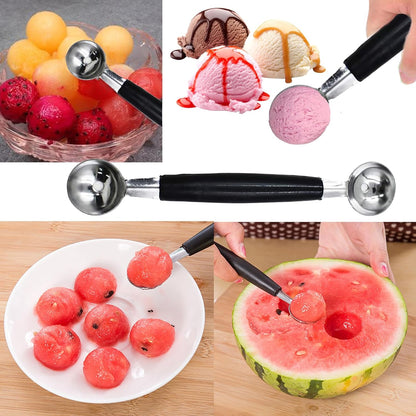 4 Pack Double Ended Headed Fruit Icecream Ball Spoon Melon Baller