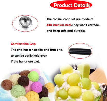 4 Pack Double Ended Headed Fruit Icecream Ball Spoon Melon Baller