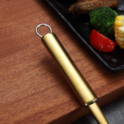 Pasta Fork, Stainless Steel Gold Pasta Server, Spaghetti Spoon, Golden Spaghetti Server With Titanium Plating, Noddle Fork, Heat Resistant (Gold)