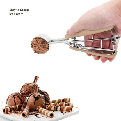 Cookie Scoop Set, 3Pcs Ice Cream Scoop, Cookie Scoops for Baking Set of 3, 18/8 Stainless Steel Cookie Scooper for Baking, Ice Cream Scooper with Trigger Release, Cookie Dough Scoop with Non-slip Grip