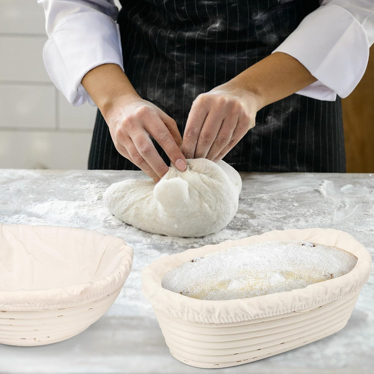 Sourdough Starter Kit, 50oz Jar, Banneton Bread Proofing Baskets