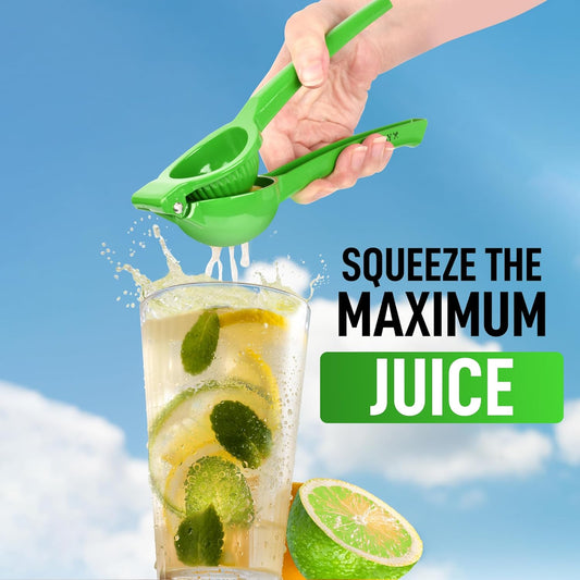 Zulay Metal Lime Squeezer – Heavy-Duty Citrus Juicer for Maximum Juice Extraction – Easy Manual Press for Limes & Lemons – Durable & Ergonomic Hand Juicer - Green