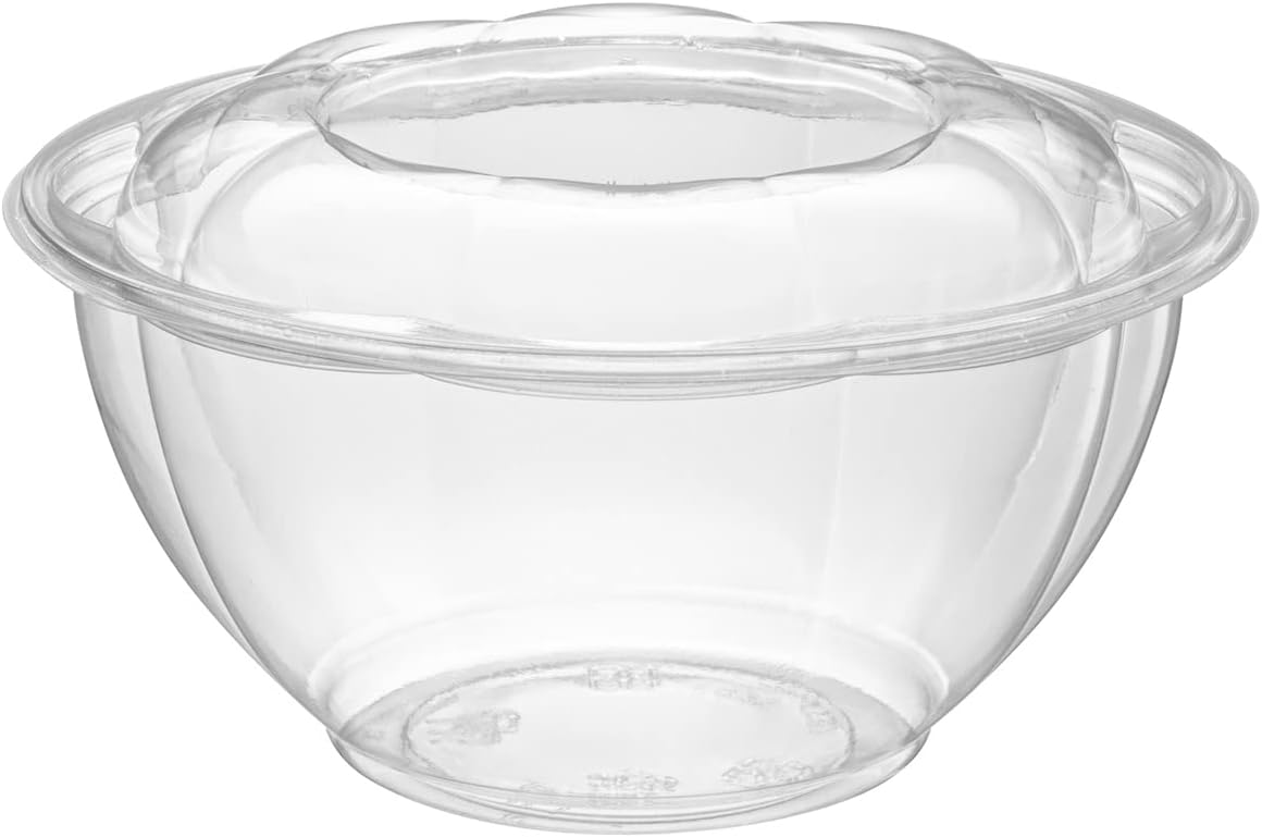 [18 oz. - 50 Count Clear Plastic Salad Bowls with Lids, Disposable Salad Containers - Perfect for Takeout, Salads, and Meal Prep (Formerly Comfy Package)