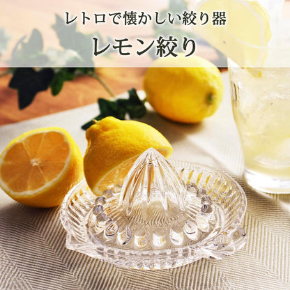 Toyo Sasaki Glass P-SGK-101-N Juicer/Squeezer, Clear, 5.5 x 5.6 x 2.8 inches (13.9 x 14.3 x 7 cm), Round, Lemon Squeezer, Dishwasher Safe, Made in Japan