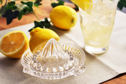 Toyo Sasaki Glass P-SGK-101-N Juicer/Squeezer, Clear, 5.5 x 5.6 x 2.8 inches (13.9 x 14.3 x 7 cm), Round, Lemon Squeezer, Dishwasher Safe, Made in Japan