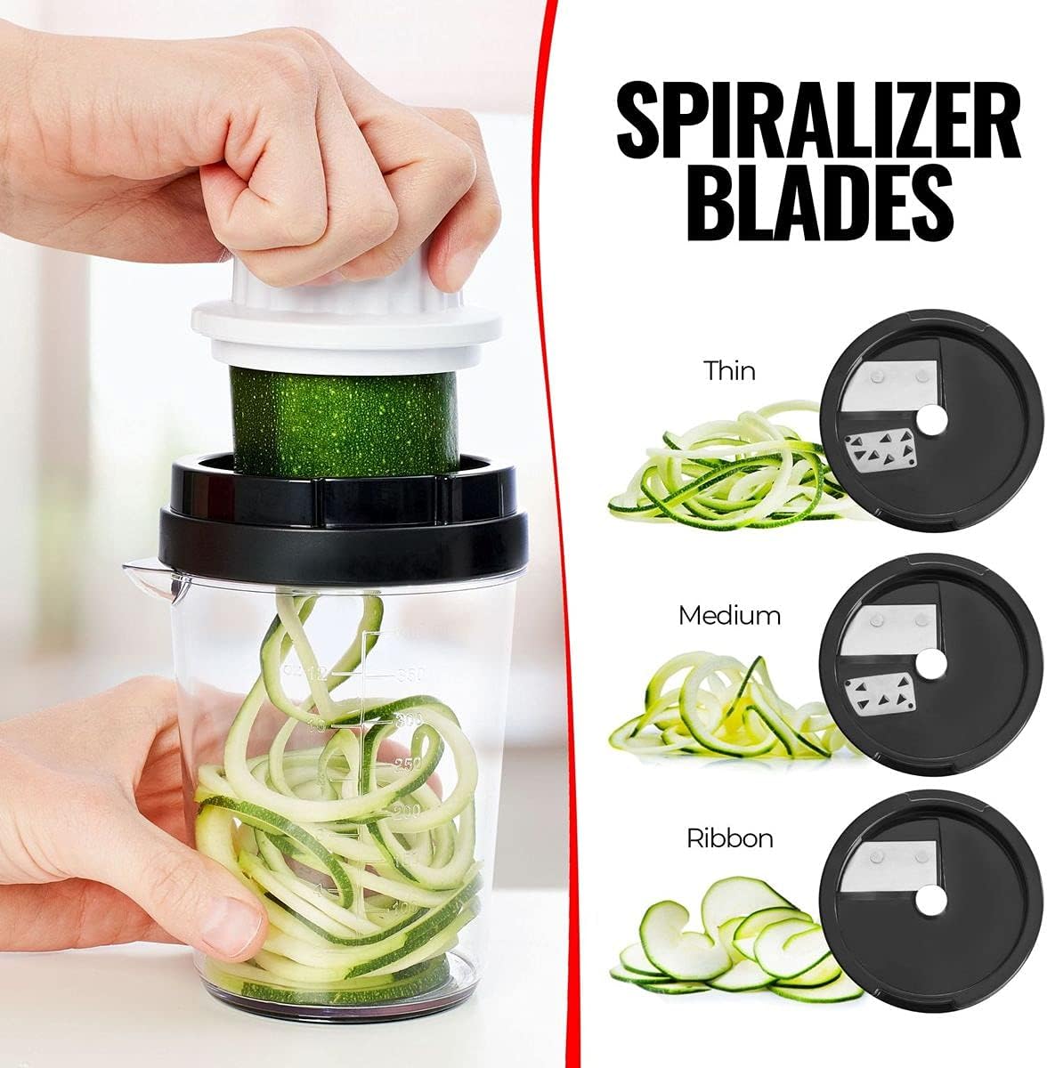 Vegetable Spiralizer & Slicer, Veggie Noodle Maker Kitchen Gadget