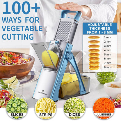 Upgrade Safe Mandoline Slicer Plus, Bigger Size, SkyBlue