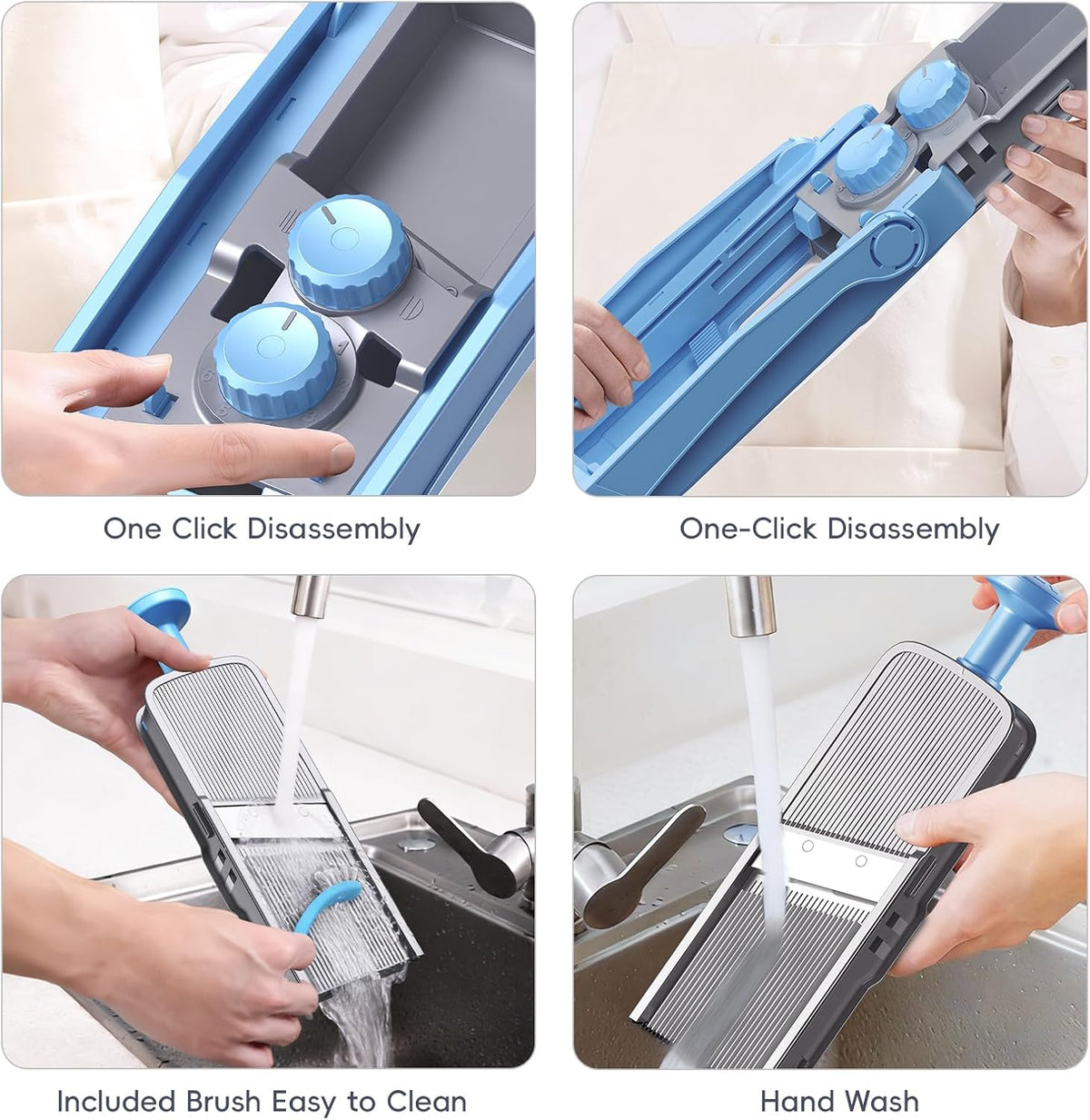 Upgrade Safe Mandoline Slicer Plus, Bigger Size, SkyBlue