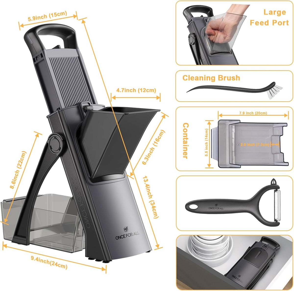 Upgrade Safe Mandoline Slicer Plus, Bigger Size, SkyBlue