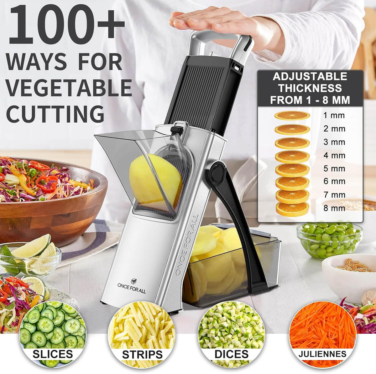 Upgrade Safe Mandoline Slicer Plus, Bigger Size, SkyBlue