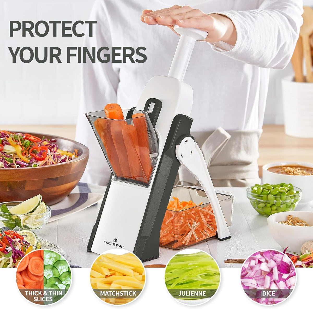 Upgrade Safe Mandoline Slicer Plus, Bigger Size, SkyBlue