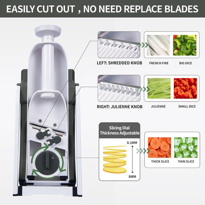 Upgrade Safe Mandoline Slicer Plus, Bigger Size, SkyBlue