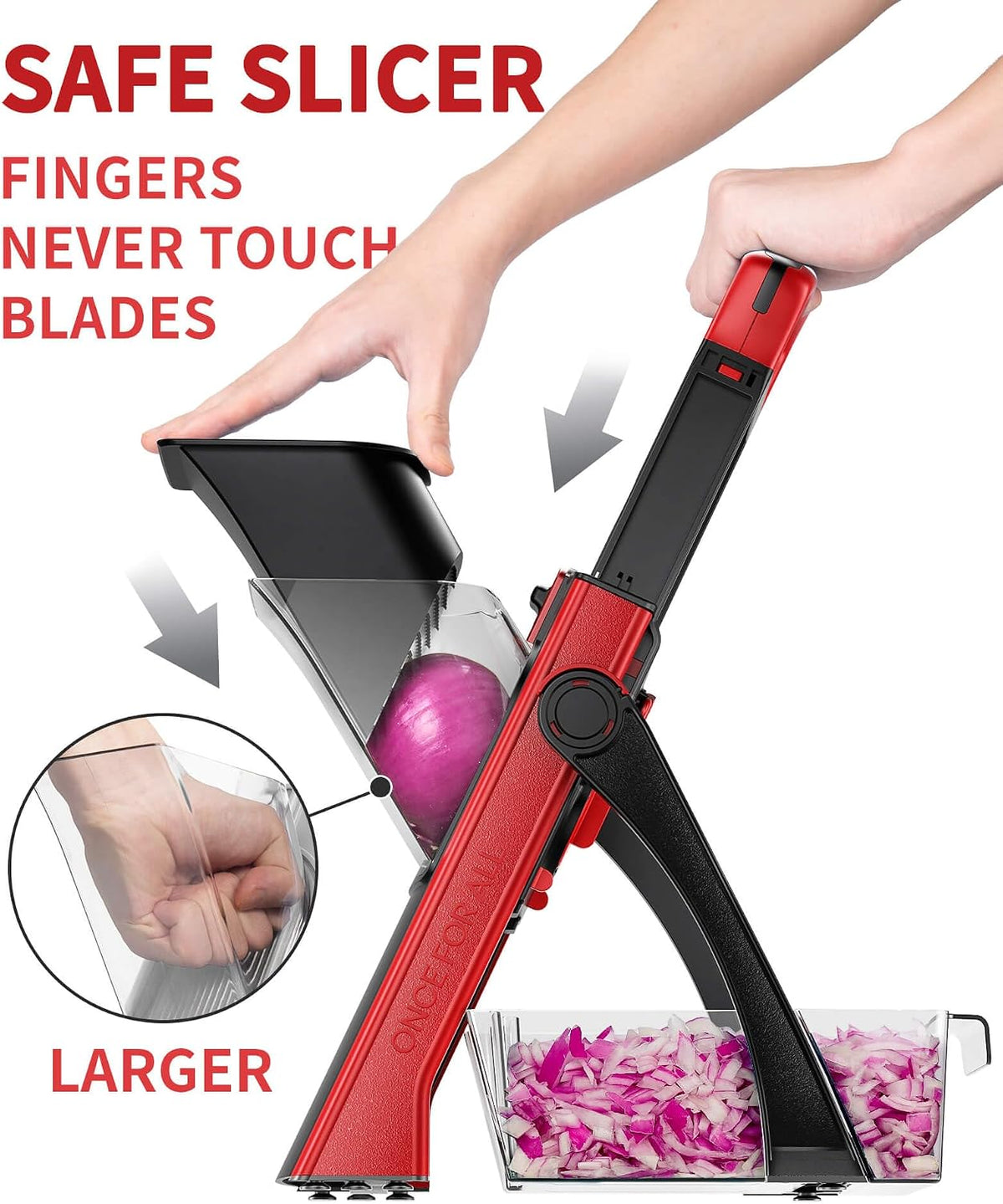 Upgrade Safe Mandoline Slicer Plus, Bigger Size, SkyBlue