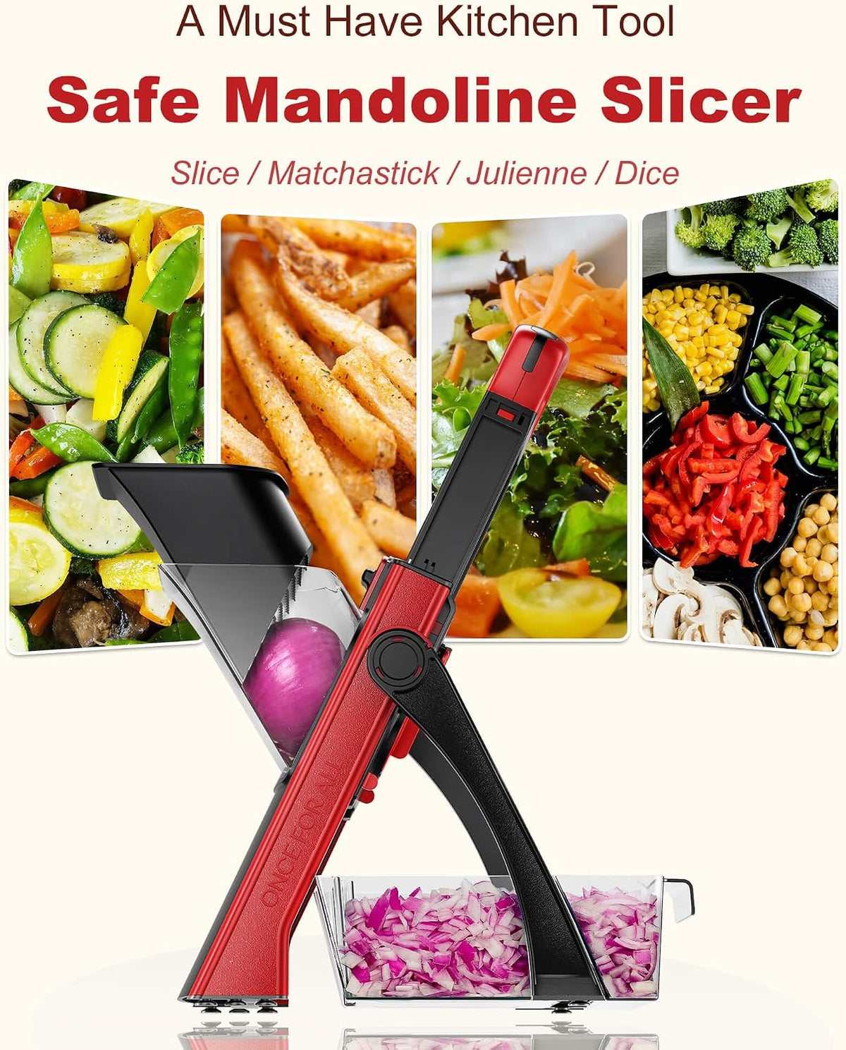 Upgrade Safe Mandoline Slicer Plus, Bigger Size, SkyBlue