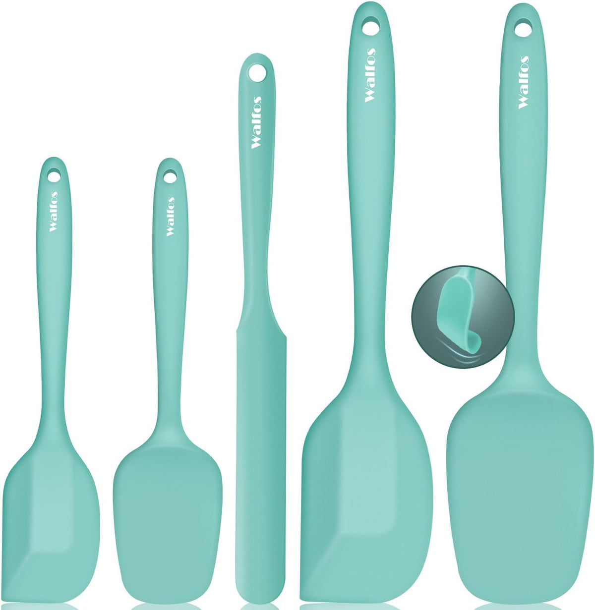 600°F High Heat Resistant Silicone Spatula Set of 5- Food Grade Rubber Spatula Set for Baking Cooking & Mixing - BPA Free, Non Stick and Dishwasher Safe,black