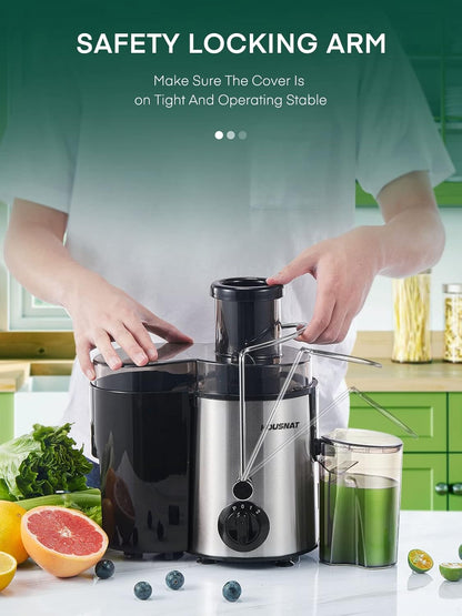Juicer Machines, Juicer Whole Fruit and Vegetables with 3-Speed Setting, 400 W Motor Quick Juicing Ideal for Beginners & Light Daily Use, Cleaning Brush and Juicing Recipe Included