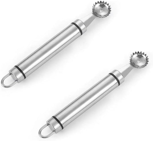 2Pcs Silver Stainless Steel Strawberry Huller Multi-Function Stainless Corer and Pitter Remover for Strawberry, Practical Kitchen Tool, Fruit and Vegetable Corers