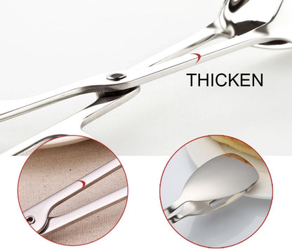 2-PACK Serving Tongs for Cooking Buffet Party Catering, Thickening Food Serving Cake Bread Kitchen Salad Tongs, Stainless Steel