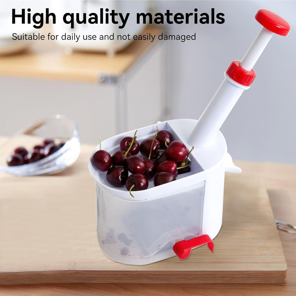 Cherry Pitter with Stone Catcher Container, Plastic Cherry Pit Seeds Removing Tool, Reusable Grapes Seeds Removing Tool with Container Cherry Stone Remover Tool for Home Traveling Fruit Gadget