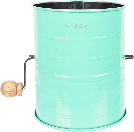 Stainless Steel Baking Hand Crank Flour Sifter with 2 Wire Agitator 3 Cup