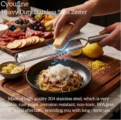 13.5 inch Lemon Zester, 304 Stainless Steel Cheese Grater, Kitchen Tool Metal Zester for Vegetable Fruits, Ginger, Garlic, Nutmeg, Chocolate, Citrus, Lime Zesters & Grater.