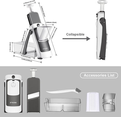 Safe Mandoline Slicer for Kitchen, Vegetable & Food Cutter, Easy to Clean