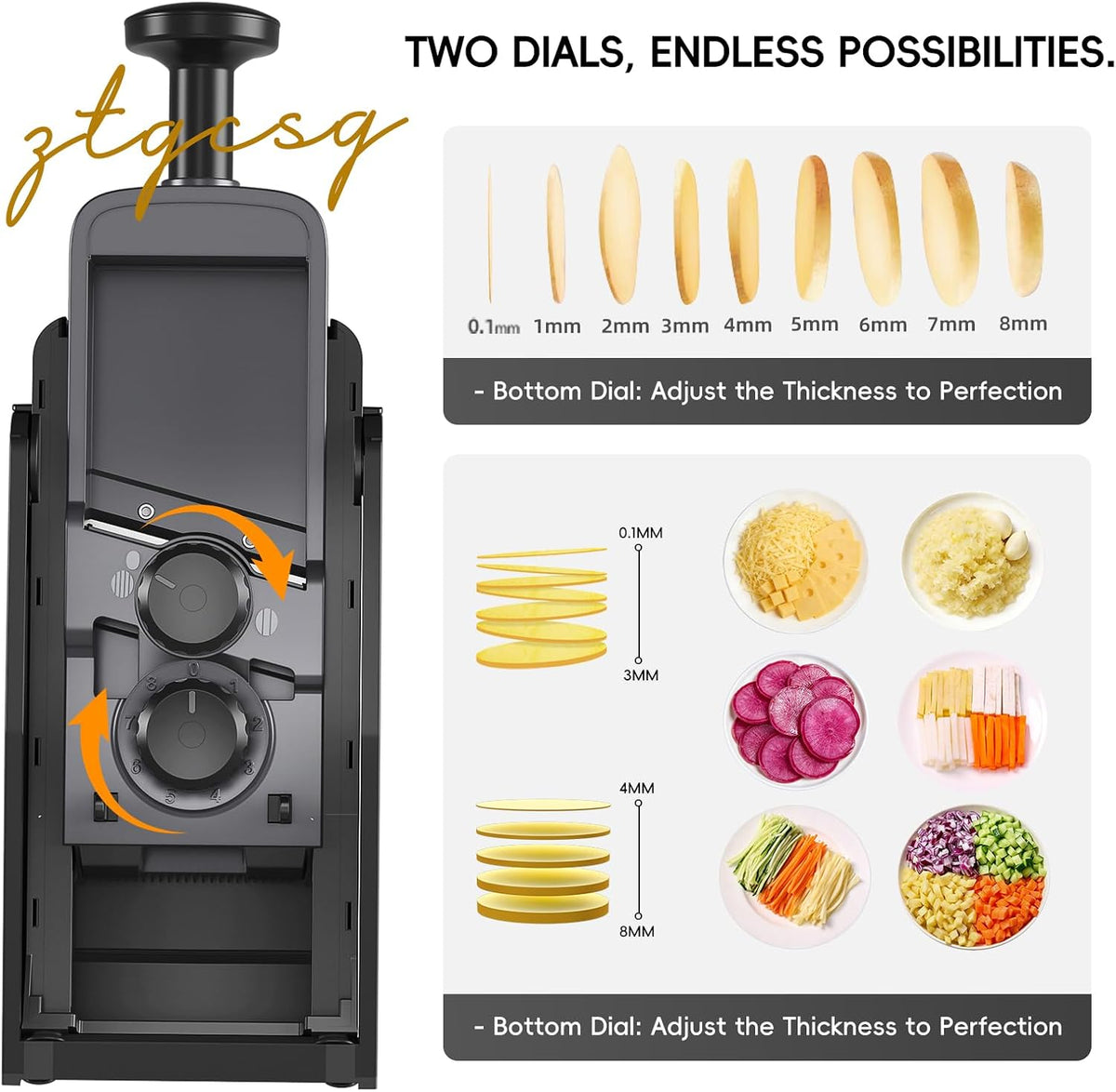 Safe Mandoline Slicer for Kitchen, Vegetable & Food Cutter, Easy to Clean
