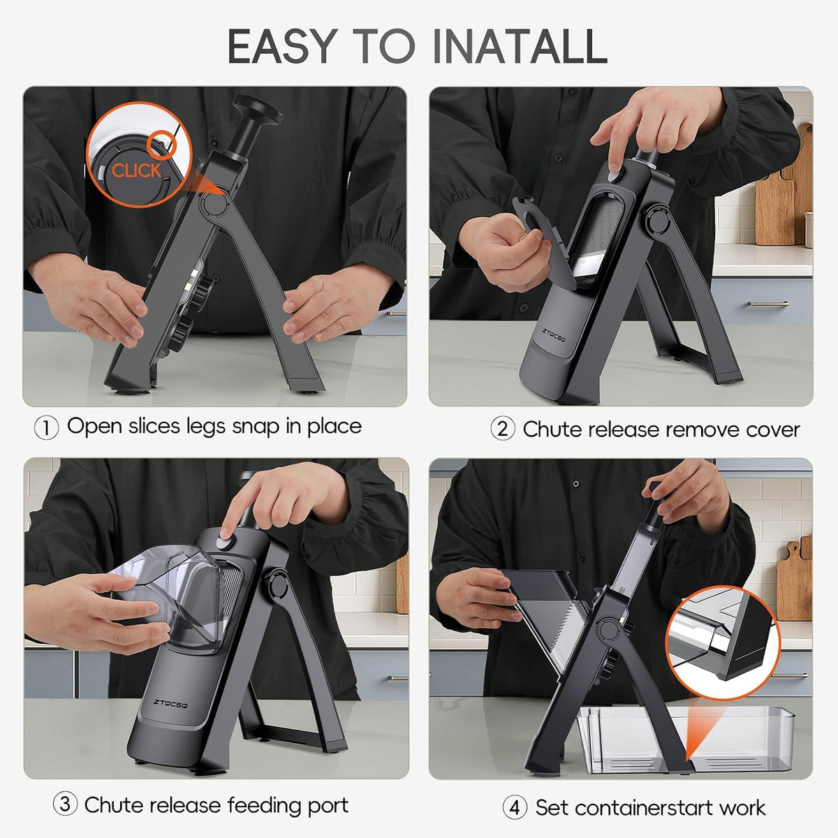 Safe Mandoline Slicer for Kitchen, Vegetable & Food Cutter, Easy to Clean