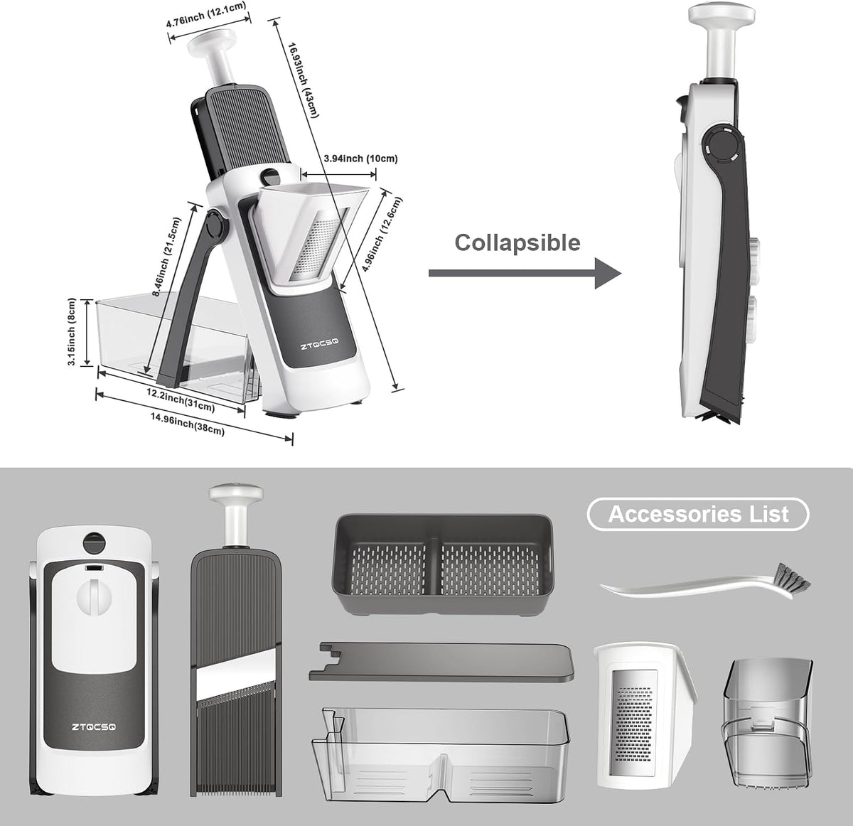 Safe Mandoline Slicer for Kitchen, Vegetable & Food Cutter, Easy to Clean