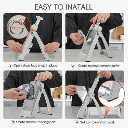 Safe Mandoline Slicer for Kitchen, Vegetable & Food Cutter, Easy to Clean