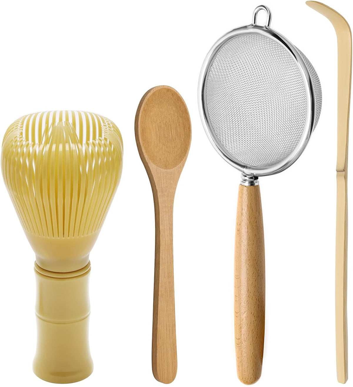 4 Pcs Matcha Whisk Set with Spoon and Sieve