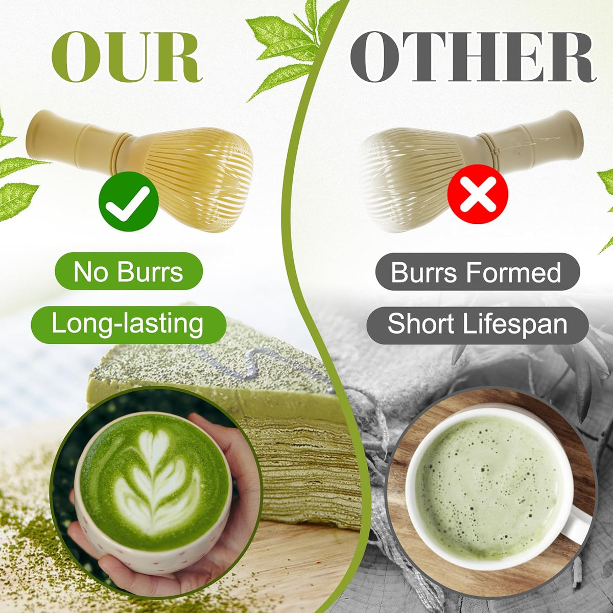 4 Pcs Matcha Whisk Set with Spoon and Sieve