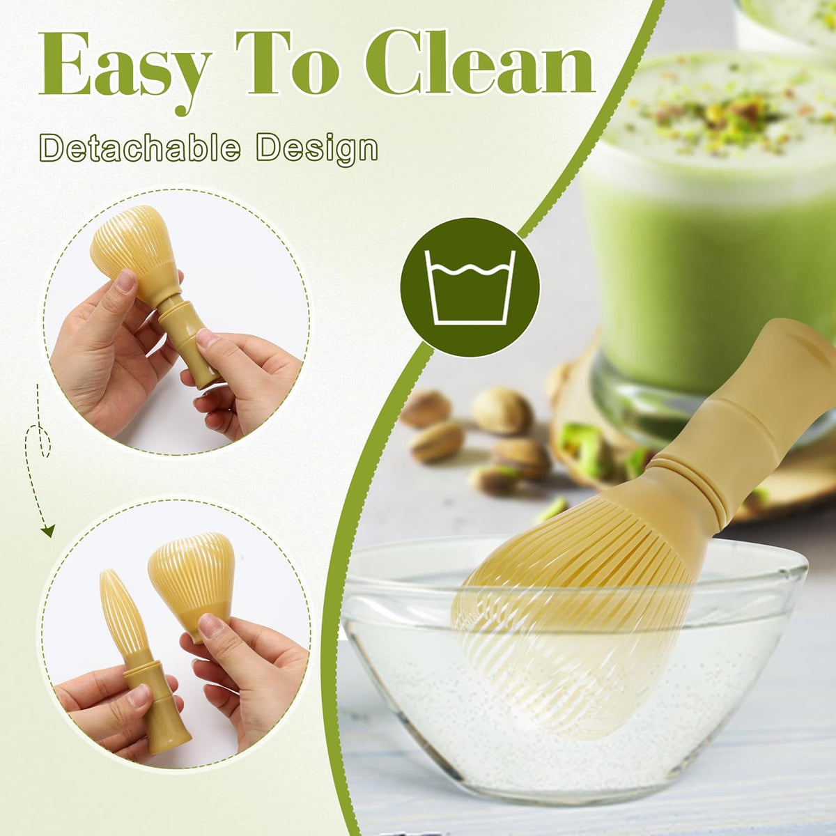 4 Pcs Matcha Whisk Set with Spoon and Sieve