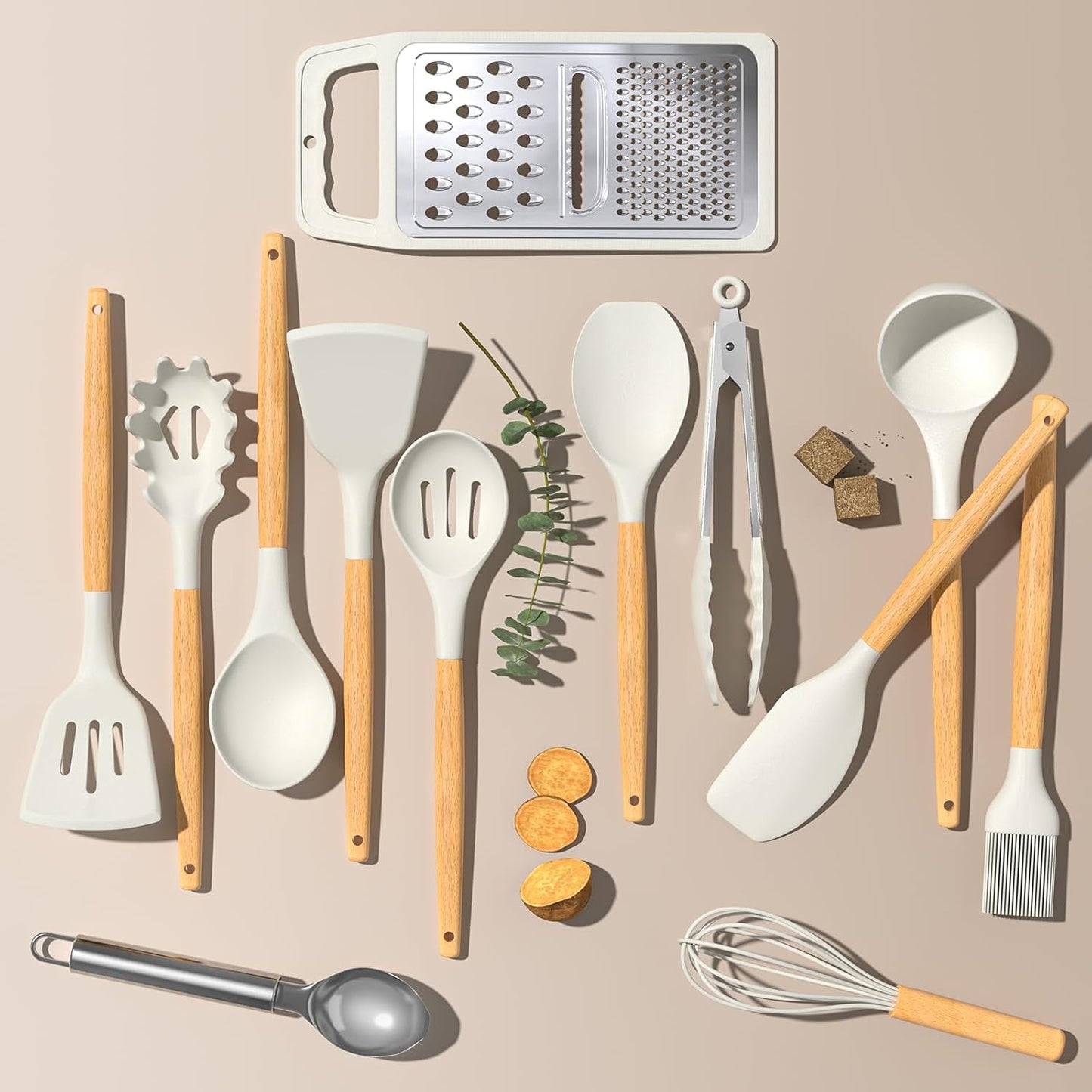 Food Grade Thickened Silicone (Stainless Steel Core) Kitchen Gadgets Tools Set - Kitchen Cooking Utensils Set, Heat Resistant Kitchen Spatula Tools Set