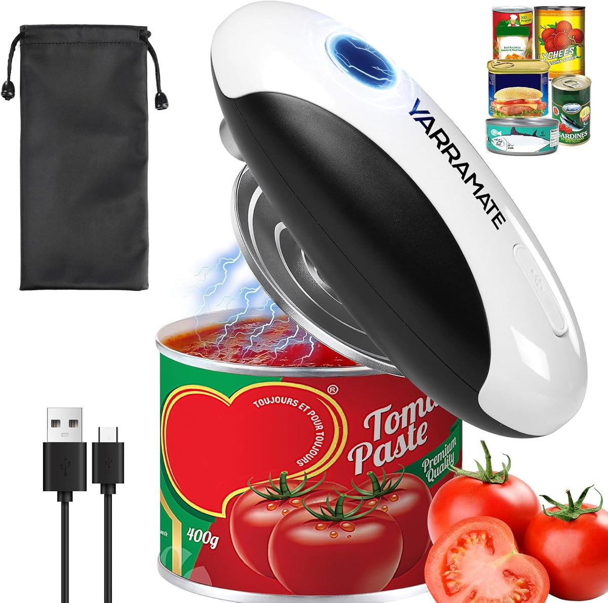 Rechargeable Electric Can Opener, USB-C Smooth Edge Cutter