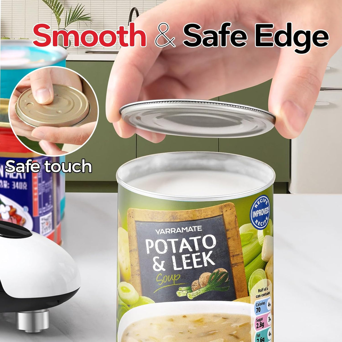 Rechargeable Electric Can Opener, USB-C Smooth Edge Cutter