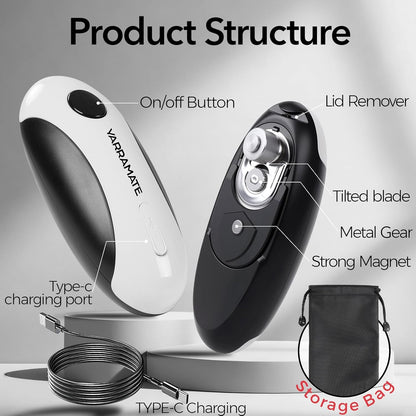 Rechargeable Electric Can Opener, USB-C Smooth Edge Cutter