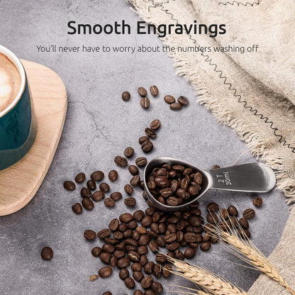 18/8 Stainless Steel Coffee Scoop: 2 Tbsp Scoop Metal Measure Spoon | Stainless Steel Tablespoon Measuring Spoon, Tablespoon Coffee Spoons, Short Handle Tbsp Scooper for Ground Coffee Bean Powder