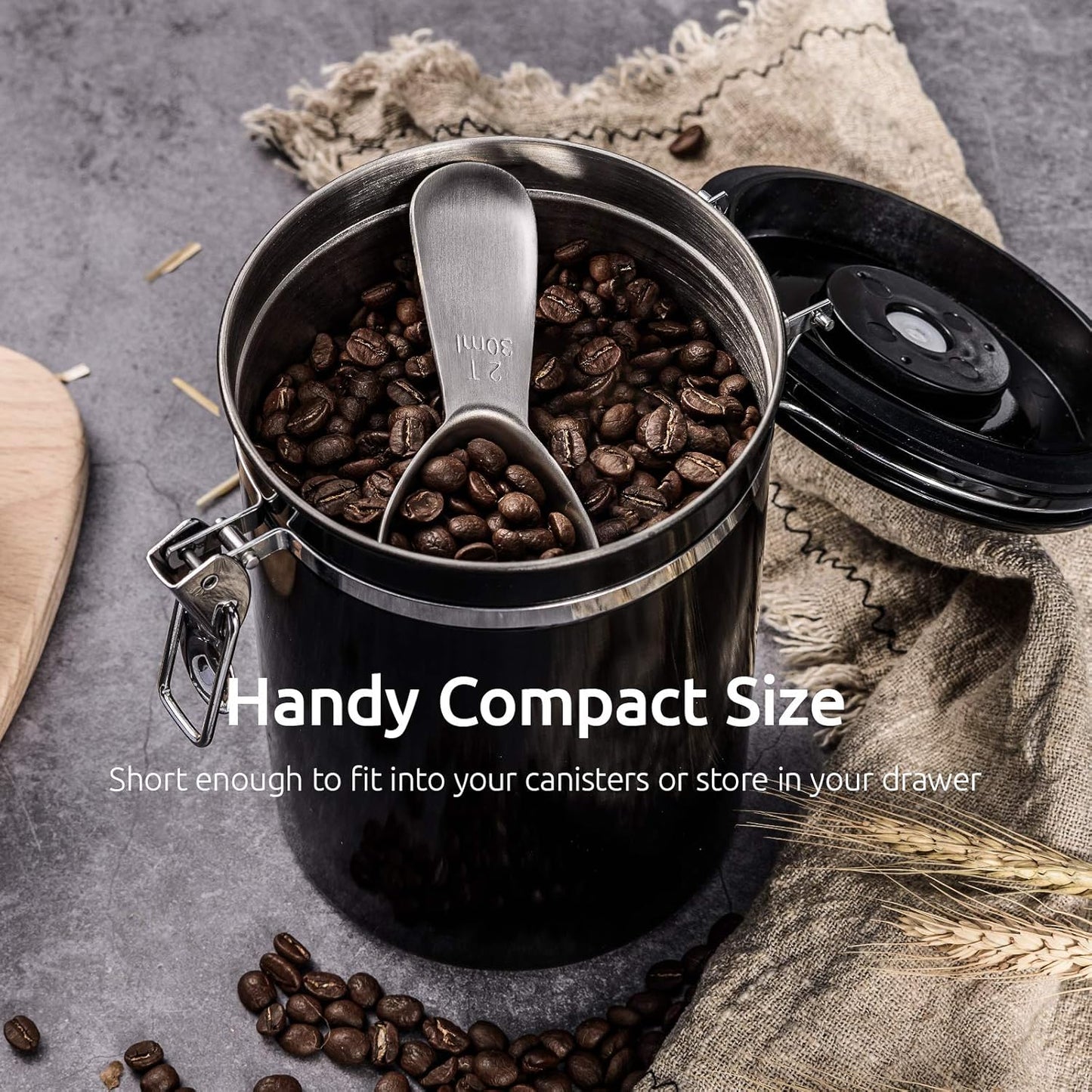 18/8 Stainless Steel Coffee Scoop: 2 Tbsp Scoop Metal Measure Spoon | Stainless Steel Tablespoon Measuring Spoon, Tablespoon Coffee Spoons, Short Handle Tbsp Scooper for Ground Coffee Bean Powder