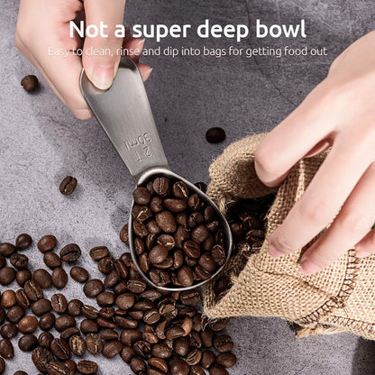 18/8 Stainless Steel Coffee Scoop: 2 Tbsp Scoop Metal Measure Spoon | Stainless Steel Tablespoon Measuring Spoon, Tablespoon Coffee Spoons, Short Handle Tbsp Scooper for Ground Coffee Bean Powder