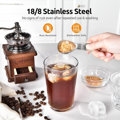 18/8 Stainless Steel Coffee Scoop: 2 Tbsp Scoop Metal Measure Spoon | Stainless Steel Tablespoon Measuring Spoon, Tablespoon Coffee Spoons, Short Handle Tbsp Scooper for Ground Coffee Bean Powder