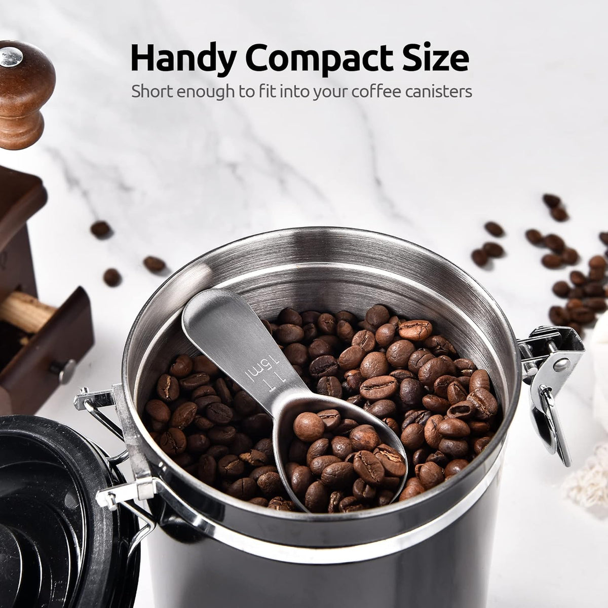 18/8 Stainless Steel Coffee Scoop: 2 Tbsp Scoop Metal Measure Spoon | Stainless Steel Tablespoon Measuring Spoon, Tablespoon Coffee Spoons, Short Handle Tbsp Scooper for Ground Coffee Bean Powder
