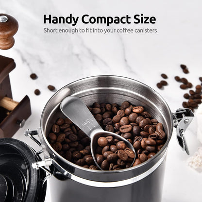 18/8 Stainless Steel Coffee Scoop: 2 Tbsp Scoop Metal Measure Spoon | Stainless Steel Tablespoon Measuring Spoon, Tablespoon Coffee Spoons, Short Handle Tbsp Scooper for Ground Coffee Bean Powder